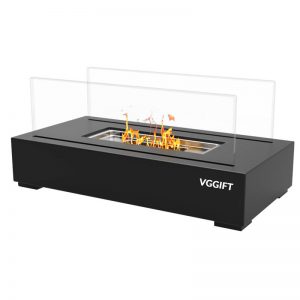 VGGIFT Tabletop Portable Bio Ethanol Fireplace, Black