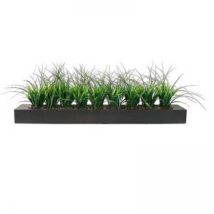 Vintage Laura Ashley Green Grass in Contemporary Wood Planter