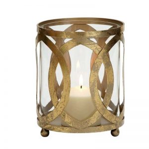 Metal, Glass 6-inch Wide x 8-inch High Candle Lantern